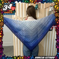 Szydełkowa chusta - niebieska