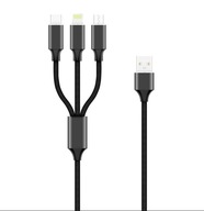 KABEL DO WSZYSTKICH ANDROID iPHONE | Forever 3in1 cable USB 1,2m 2A