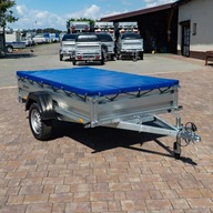 PRZYCZEPKA SAMOCHODOWA z Plandeką Płaską 235SU ZASŁAW 235x132x35 UCHYLANA