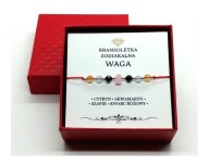 * Delikatna Bransoletka Znaki Zodiaku WAGA - Naturalne Kamienie + Gratis