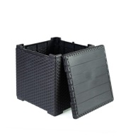 SKRZYNIA OGRODOWA RATTAN BALKON TARAS POJEMNIK SCHOWEK STOLIK 2W1 DUZA EKOX