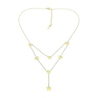 34876 Celebrytka złota stal chirurgiczna podwójna z motylkami