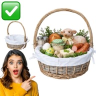 KOSZYK WIELKANOCNY BIAŁY DLA DZIECKA WYKLINOWY DEKORACYJNY DO ŚWIĘCONKI