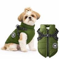 CIEPŁA KURTKA Z SZELKAMI DLA PSA JESIEŃ ZIMA UBRANKO KAMIZELKA L ODBLASK