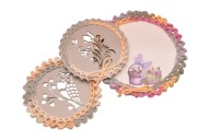 Zestaw podstawki na filiżankę + tacuszka na słodkości ręcznie dziergane.