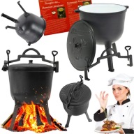 KOCIOŁEK ŻELIWNY EMALIOWANY MYŚLIWSKI WĘGIERSKI 11L NA OGNISKO PORZĄDNY