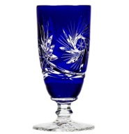 Szafirowe KRYSZTAŁOWE Kieliszki do Wódki NP.25 ml Młynek Szlifowane Polskie