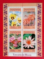 TANZANIA 1975 kwiaty bloczek czyste**