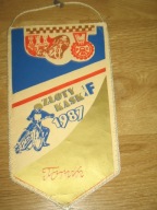 Żużel ZŁOTY KASK TORUŃ 1987 PZM ćwierćfinał proporczyk