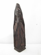 FIGURA DREWNIANA MATKA BOŻA Z RÓŻAŃCEM CEPELIA PRL