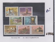 LATARNIE MORSKIE, 7-CUDÓW,WĘGRY Mi: 3411-17 ZĄBKOWANE L456