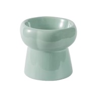 Ceramiczna designerska miska dla psa kota podwyższona zielona