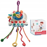 Zabawka Sensoryczna Ośmornica Gryzak Dla Niemowląt Kolorowa