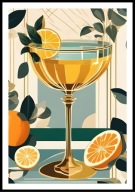 A2 PLAKAT DO KUCHNI RESTAURACJI KIELISZEK KOKTAJL CYTRYNY POMARAŃCZE