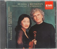 Beethoven Symphony 5 Brahns Violin Concert Kyung-Wha Chung Rattle EX CD Irl