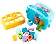 Sorter w wiaderku kształty litery klocki 18m+