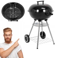 GRILL OGRODOWY WĘGLOWY RUSZT STALOWY OKRĄGŁY 41CM POKRYWA Z POKROWCEM LUND