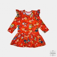 Chrisma sukienka Psi Patrol Skye bawełniana czerwona długi rękaw 98 3 lata