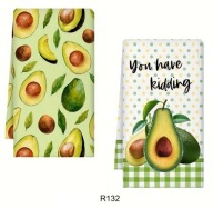 Ręcznik do rąk ścierka kuchenna zestaw 2 szt. awokado zielone kropki R132