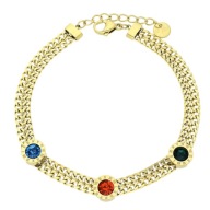 59449 Bransoletka złota stal chirurgiczna motyw zegara