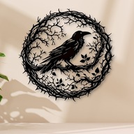 OBRAZ AŻUROWY 3D NA ŚCIANE PANEL DEKORACJA DO POKOJU SALONU KRUK CIERNI