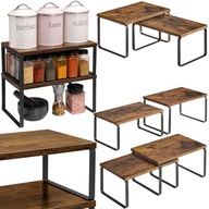 REGAŁ KUCHENNY NA PRZYPRAWY RUSTYKALNY PÓŁKA ORGANIZER STOJAK BIUROWY 2szt