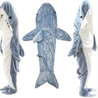 Strój karnawałowy Rekin Kocobluza Piżama Koc r. XL długość 190 cm