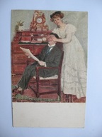 ZAGINIONY ŚWIAT ZGADNIJ KIM JESTEM przedwojenna POCZTÓWKA