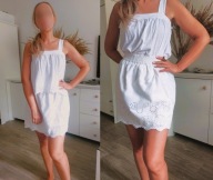 Komplet bluzka top biały bawełniany i spódniczka H&M r. S 36