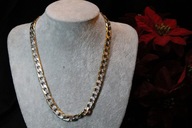 MĘSKI ŁAŃCUSZEK PANCERKA STAL CHIRURGICZNA 316L , SREBRNO ZŁOTY 10 mm