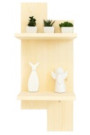 Drewniana półka pionowa 70 cm ścienna – naturalne drewno