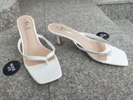 SHEIN nr 43-42/11US wygodne białe sexy klapki na szpilce nowe