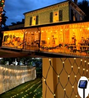LAMPKI SOLARNE SIATKA 200 LED 3X2M 8 TRYBÓW WODOODPORNE DRZEWA OGRÓD BALKON