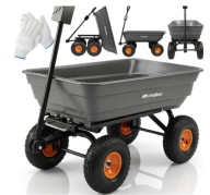 WÓZEK OGRODOWY TRANSPORTOWY PRZYCZEPKA TACZKA POMPOWANE KOŁA DO 300KG 75L