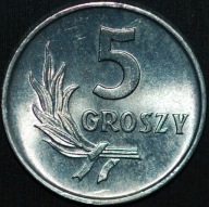 5 groszy 1970 - menniczy egzemplarz