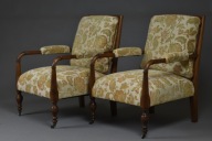 Para angielskich foteli salonowych, 1890–1910 po renowacji wiktoriańskie