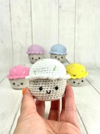 Babeczka Kawaii z buzią szydełkowe jedzenie amigur