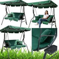 HUŚTAWKA OGRODOWA BUJANA MTG WOLNOSTOJĄCA 3 OSOBOWA ZIELONA 45 x 130CM