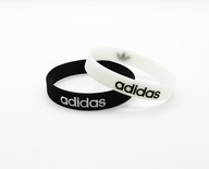 Bransoletka silikonowa 2 sztuki komplet na rękę czarna biała napis ADIDAS