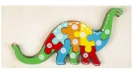 PIERWSZE DREWNIANE PUZZLE MONTESSORI DLA DZIECKA DINOZAUR 3D