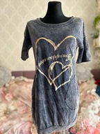 PERŁAMI TUNIKA SUKIENKA vintage retro miła jeans jeansowa serce serca