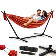 HAMAK OGRODOWY ZE STELAŻEM DUŻY ZESTAW STELAŻ DO HAMAKA STOJAK 150KG