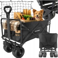 WÓZEK TRANSPORTOWY SKŁADANY OGRODOWY 120L KIESZENIE I SIATKA