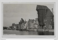 Gdańsk Żuraw Długie pobrzeże ,Langebrucke 1937r. obieg WMG do Warszawa F498