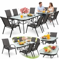 Zestaw Mebli Ogrodowych Tarasowych Stół Krzesła 140x80 Metalowy Komplet