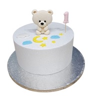 Figurka 3D Zestaw Miś cyfra chmurki księżyc gwiazdy z masy cukrowej na tort