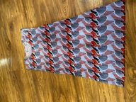 sukienka krótki rękaw wzory błękit szary czerwień