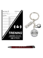 Zeszyt notes treningowy + brelok napis talerz kettle + długopis czerwony