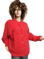 SWETER kurtka z angory z koraliczkami futerkiem 42/44