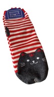 Skarpetki w kotki paski czerwone 35-39 23-25cm